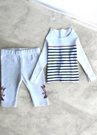 Комплект petit bateau 3-6 міс 62-68 см кофта лосини minnie