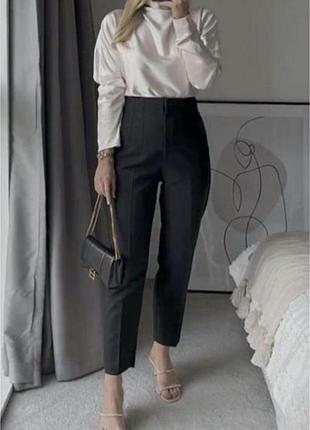 Брюки висока посадка р.л zara