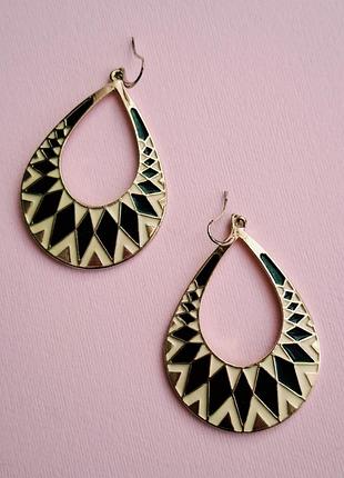 Винтажные серьги avon «color swirl» (1986 г.), сша. геометрия, эмаль маркировки