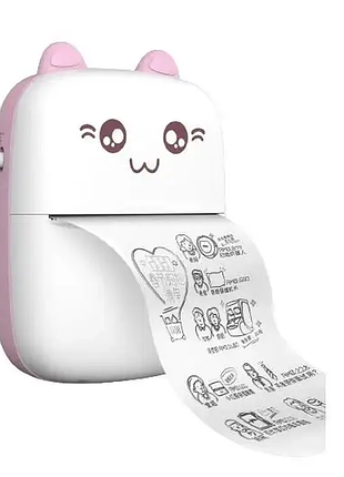 Портативний міні принтер термопринтер mini printer pink