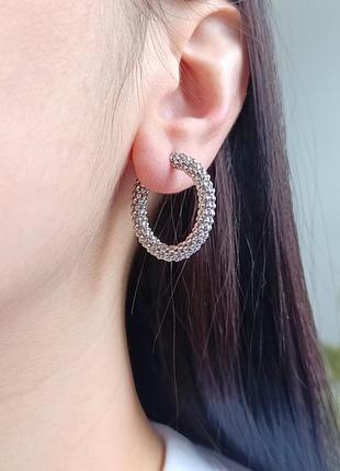 Серебряные серьги-кольца (конго) 364397598-б