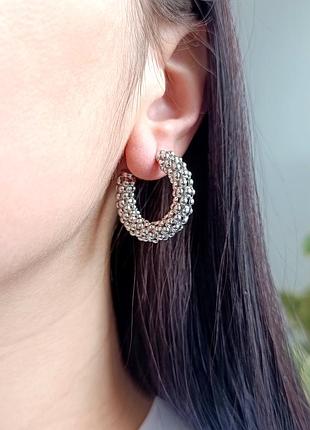 Серебряные серьги-кольца (конго) 364397593-б