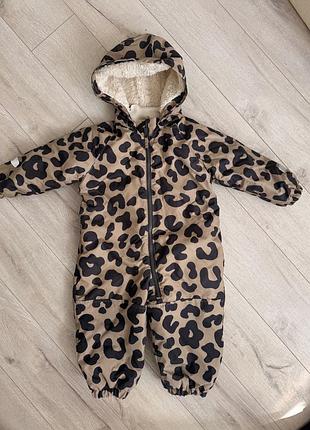 Зимовий комбінезон для дітей h&m леопардовий 92