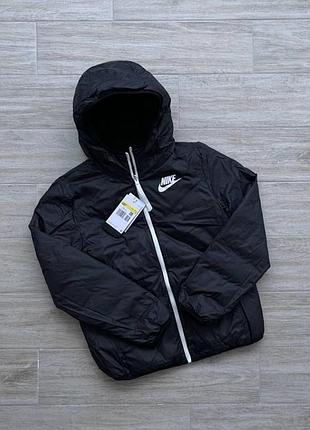 Оригинальн! сша! женская куртка пуховик nike down fill reversible jacket cu0282-010 новая