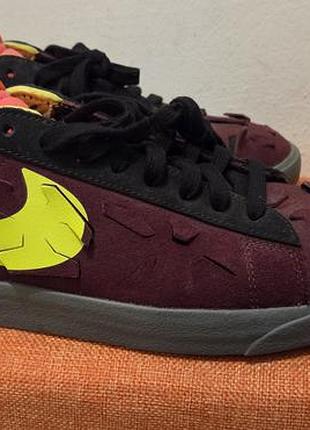 Кеди nike blazer low night maroon з колаборації з acronym