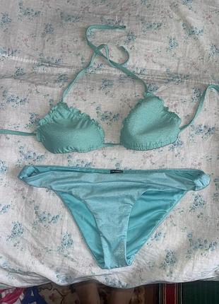 Блискучий купальник бікіні calzedonia бірюзовий