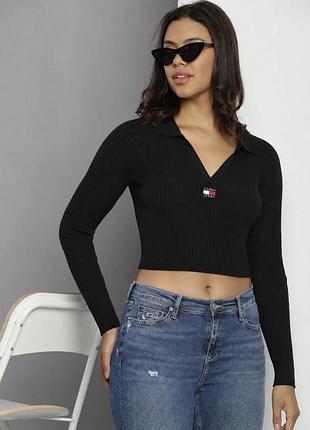 Поло в рубчик tommy jeans