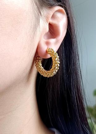 Серебряные серьги-кольца (конго) 364397593-ж