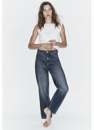 Джинси mom fit zara, джинси zara regular length zara, сині джинси zara