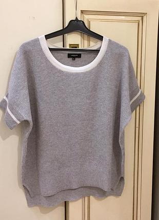 Новий.светр з льоном преміум бренду lawrence grey new york linen blend knit crew sweater grey white оригінал.зі свіжих колекцій