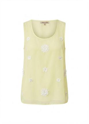 Желтый топ m&s limited edition с вышивкой и пайетками, размер 36 (eu) / 8 (uk)