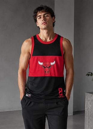 Мужская черно-красная майка bulls nba primark s