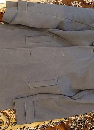 Мужское пальто 70% кашемир серо-голубое (l/xl), тепле стеганое, дл. 92 см, рук. 73 см