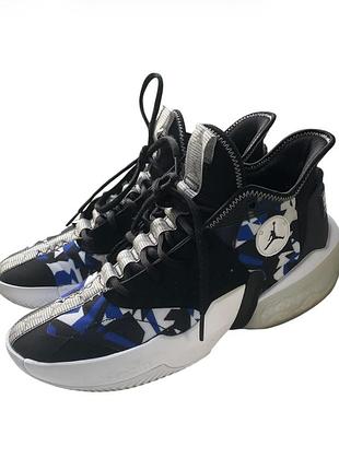 Jordan react elevation “fractal pattern – black racer blue” — баскетбольные кроссовки, eu 42 4