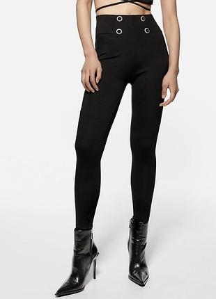 Жіночі лосини легінси з декоративними гудзиками zara р.s