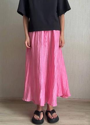 Спідниця j.crew рожева, лляна (xs-xl)