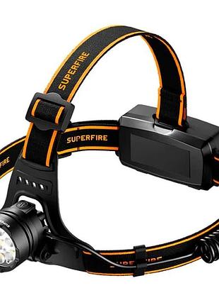 Фонарь налобный аккумуляторный hl107 superfire 1500 lumen ip42