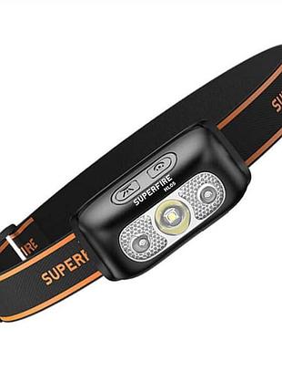 Фонарь налобный аккумуляторный hl05-g superfire 200 lumen ip44