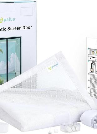 Антимоскитная сетка на двери на магнитах apalus vp magnetic screen door (90x210 см), белая москитная штора от насекомых (bf004)