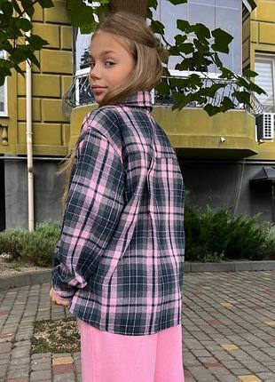 Фланелевая рубашка в клетку для девочки 2
