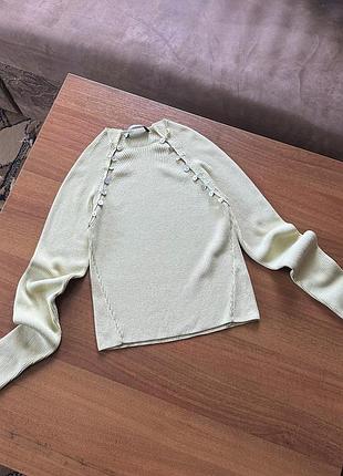 Лонгслів zara s/m розміру в стендовому кольорі фісташки