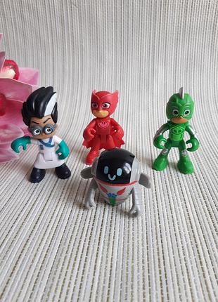 Ігровий набір фігурок «герої в масках» (pj masks) — алетт, гекко, ромео та робот
