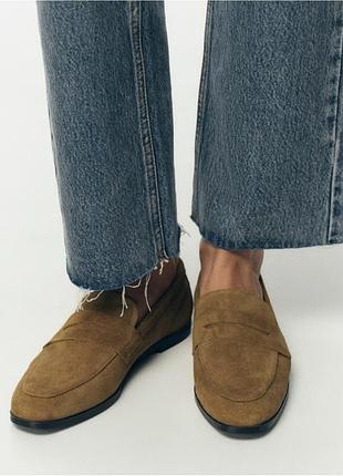Лофери zara 39 розмір коричневі хакі