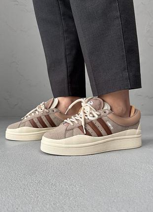 Кроссовки женские adidas campus x bad bunny beige/brown