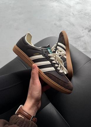 😍 жіночі кросівки adidas samba og dark brown