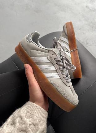 😍 женские кроссовки adidas samba platform grey