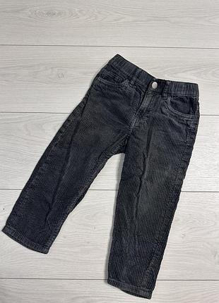 Брюки штани дитячі h&m 92 р вельвет сірий графіт