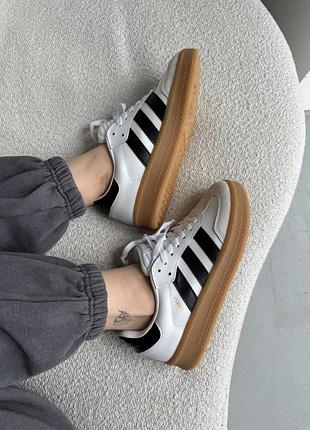 😍 жіночі кросівки adidas samba xlg white/black gum