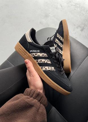 😍 женские кроссовки adidas handball spezial black/wonder leopard