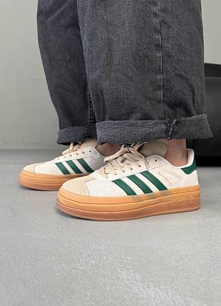 Кроссовки женские adidas gazelle bold cream navi