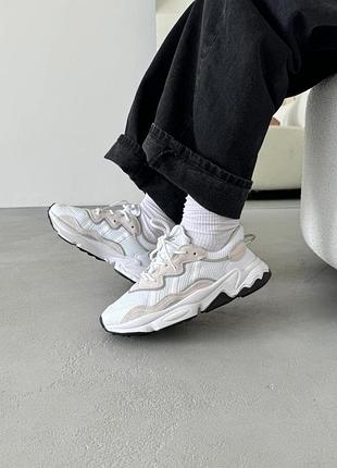 Кроссовки женские adidas ozweego white/beige adi-0323
