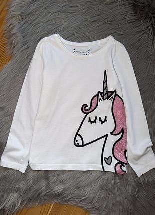 Ідеальний стильний бавовняний реглан з єдинорогом на дівчинку 4/5р primark