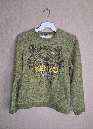 Зеленый меланжевый свитшот бренда kenzo