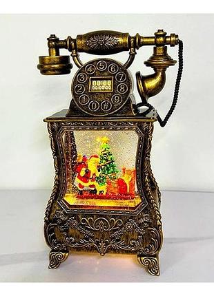 Новогодний фонарь из санта-клауса в виде старинного телефона 814
