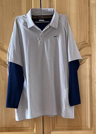 Поло-лонгслів nike golf dri-fit 2-в-1 розмір xxl оригінал