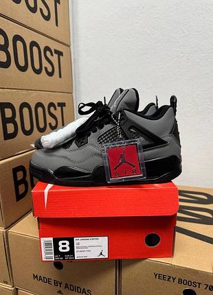 Кроссовки nike jordan 4 grey black / найк джордан 4 черно серые 38 39 40 41 42 43