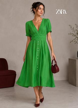 Нова зелена міді сукня (є нюанс) zara m