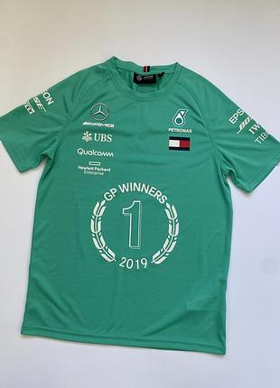 Новая женская коллекционная футболка mercedes amg petronas f1 team 2019 gp winners (tommy hilfiger)
