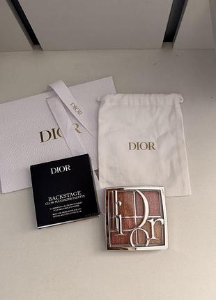 Dior backstage glow face palette 05 — новинка | трендовая палетка-хайлайтер dior + мешочек и пакет
