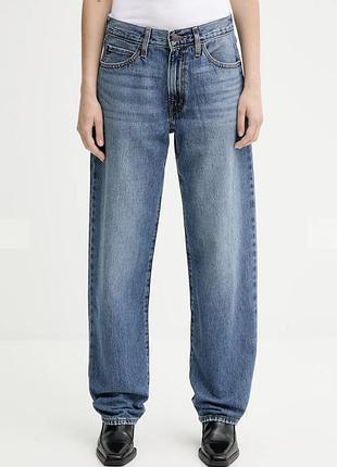 Сині блакитні широкі джинси levi's 94 baggy джинси levi's висока посадка талія levi's baggy dad