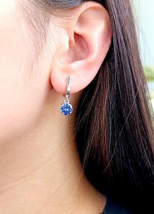 Серебряные серьги с танзанитом ст4500/м-тз