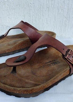Кожанние ортопедичеcкие шлепки,вьетнамки birkenstock р.39