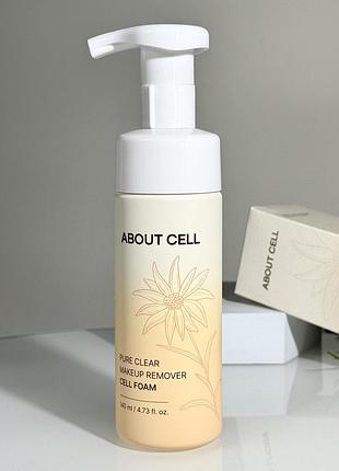 Пінка для зняття макіяжу about cell pure clear makeup remover cell foam 140 ml