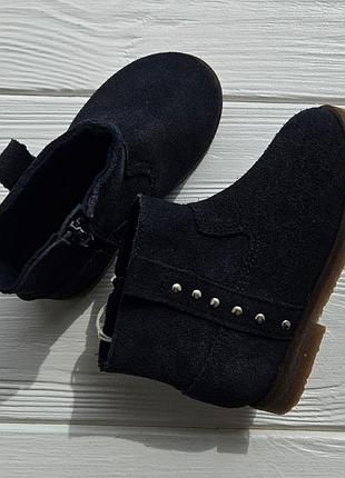 Замшевые ботиночки в темно-синем цвете. zara. 20, 22 размер.