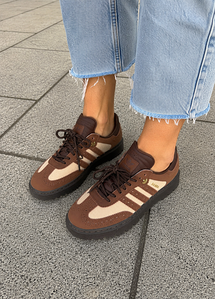 Кроссовки женские удобные трендовые adidas samba wtr brown