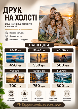 Друк фото на холсті | фото на полотні | картина з фото на замовлення